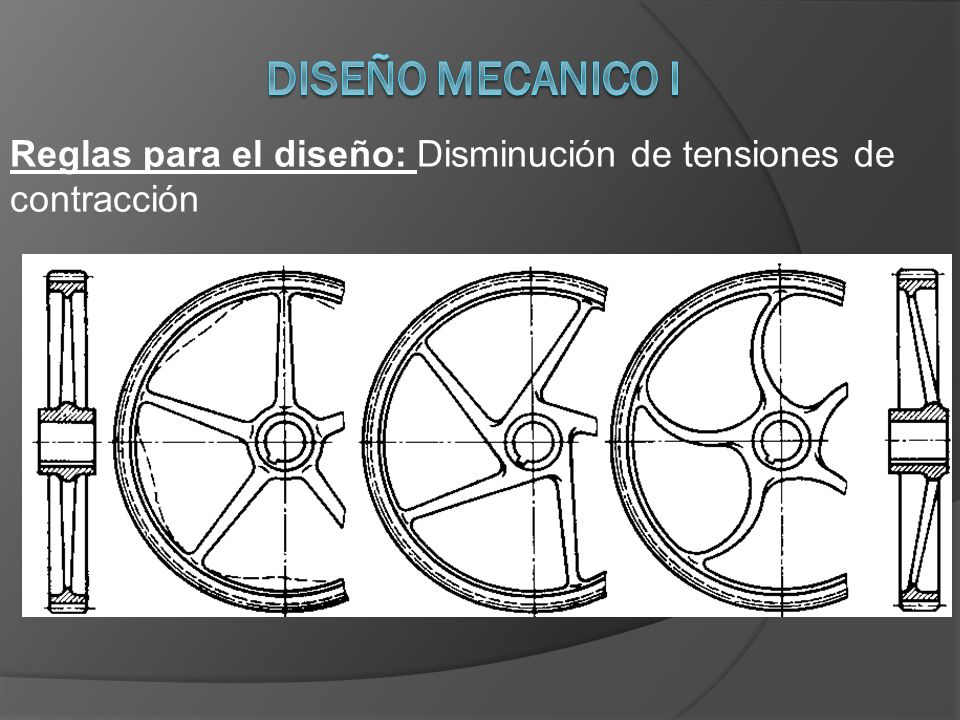 DISEÑO MECANICO I Reglas para el diseño: Disminución de tensiones de contracción