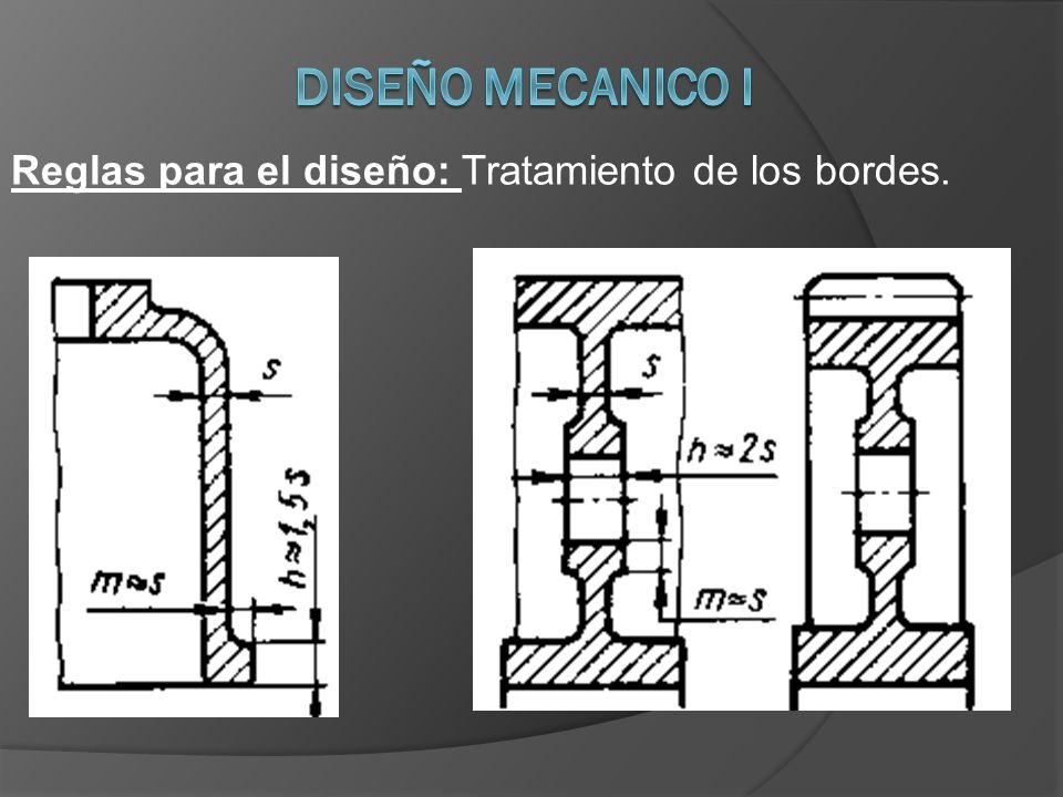 DISEÑO MECANICO I Reglas para el diseño: Tratamiento de los bordes.