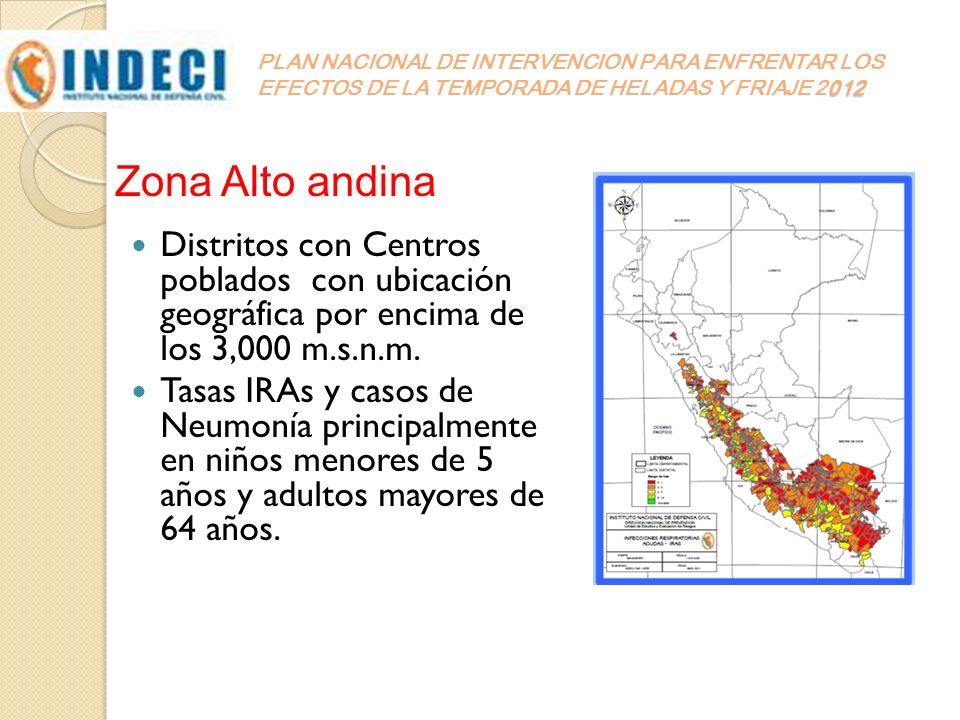PLAN NACIONAL DE INTERVENCION PARA ENFRENTAR LOS EFECTOS DE LA TEMPORADA DE HELADAS Y FRIAJE 2012