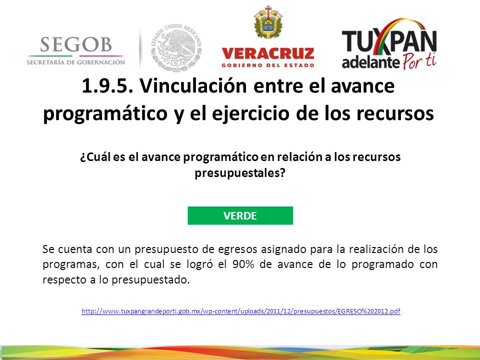 Vinculación entre el avance programático y el ejercicio de los recursos