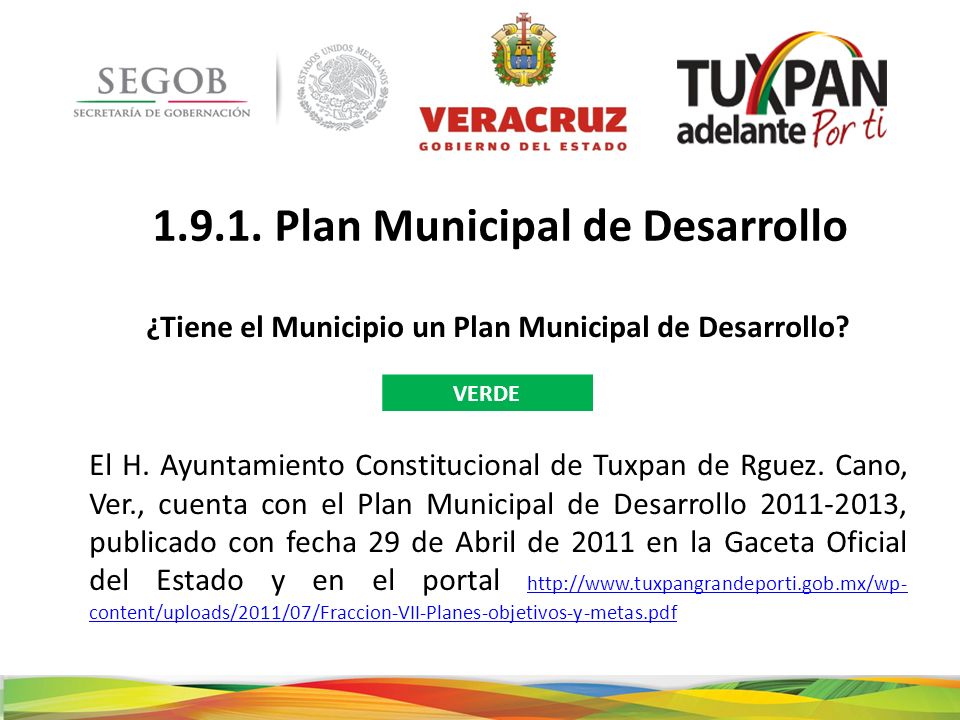 Plan Municipal de Desarrollo
