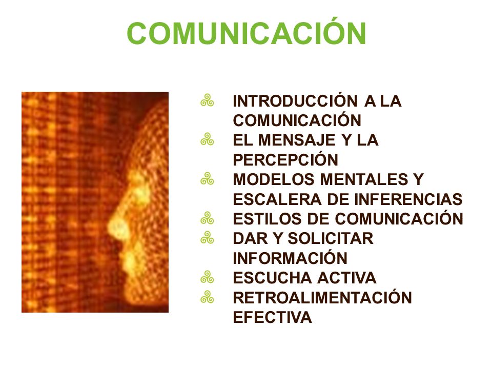 COMUNICACIÓN INTRODUCCIÓN A LA COMUNICACIÓN EL MENSAJE Y LA PERCEPCIÓN