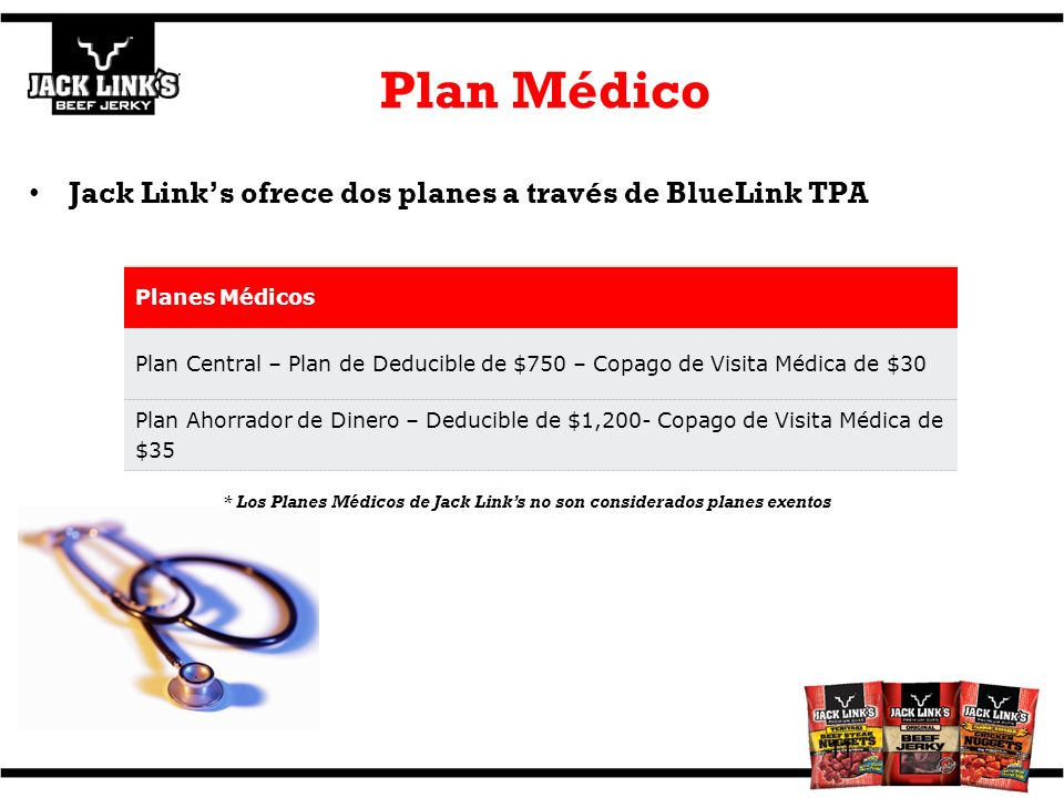 Plan Médico Jack Link’s ofrece dos planes a través de BlueLink TPA