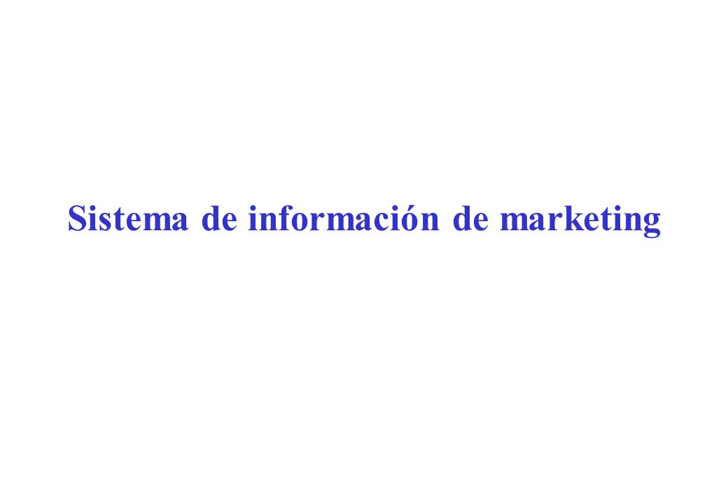 Sistema de información de marketing