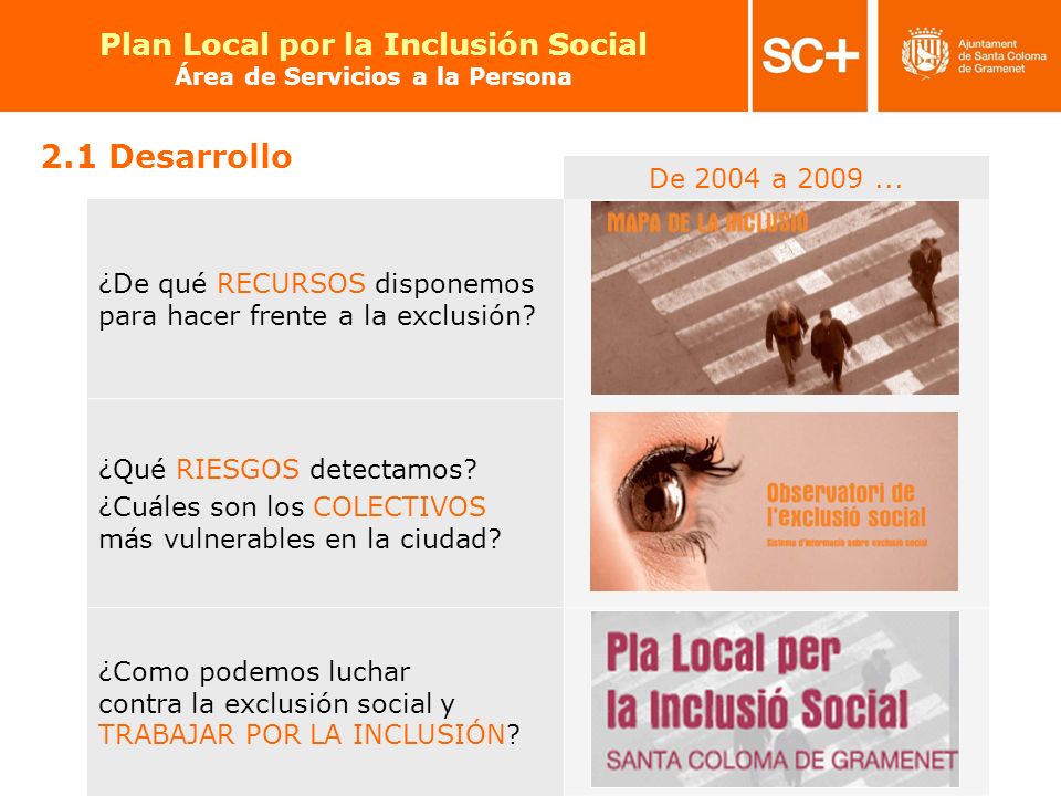 Plan Local por la Inclusión Social Área de Servicios a la Persona