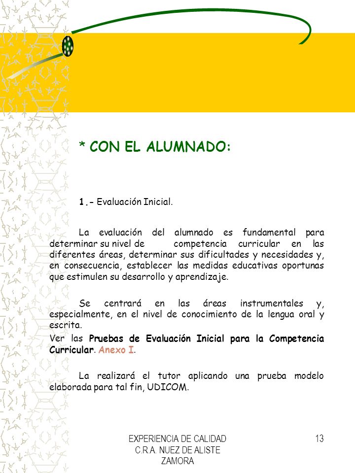 EXPERIENCIA DE CALIDAD C.R.A. NUEZ DE ALISTE ZAMORA