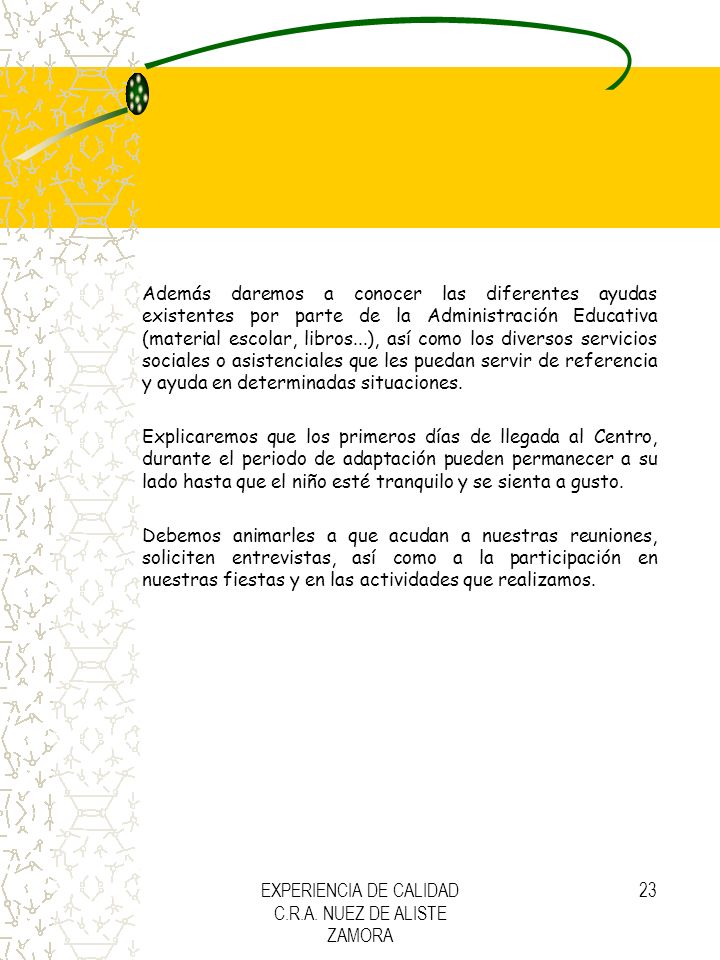 EXPERIENCIA DE CALIDAD C.R.A. NUEZ DE ALISTE ZAMORA