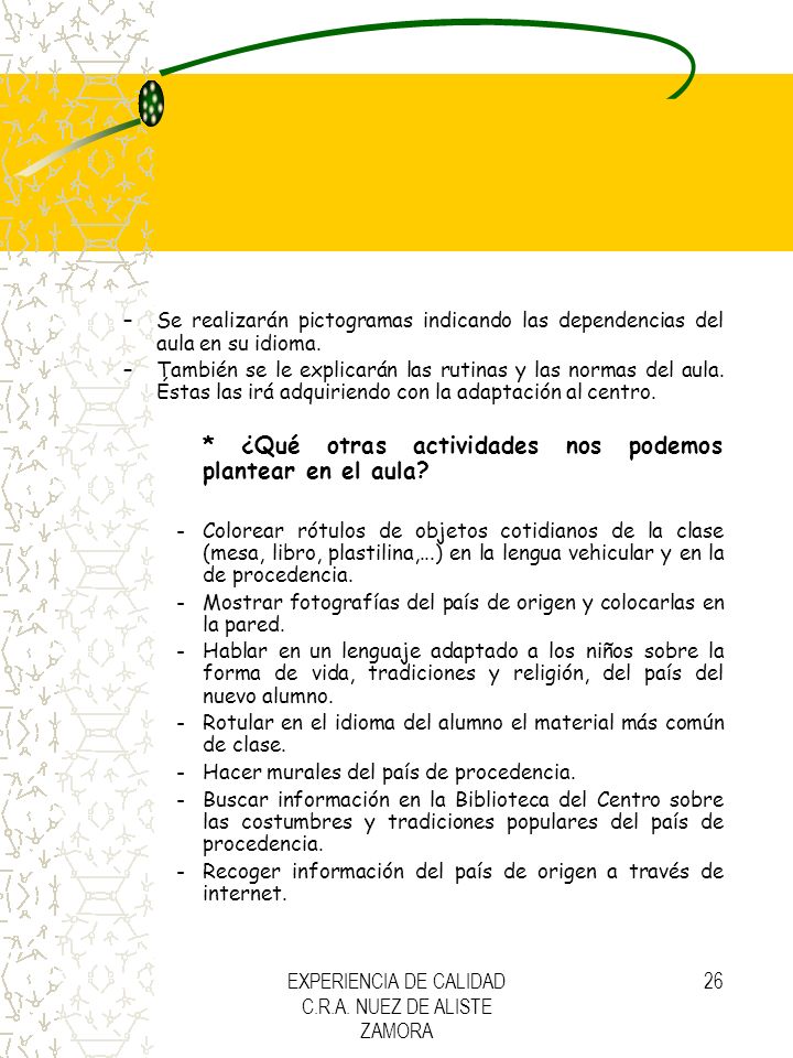 EXPERIENCIA DE CALIDAD C.R.A. NUEZ DE ALISTE ZAMORA