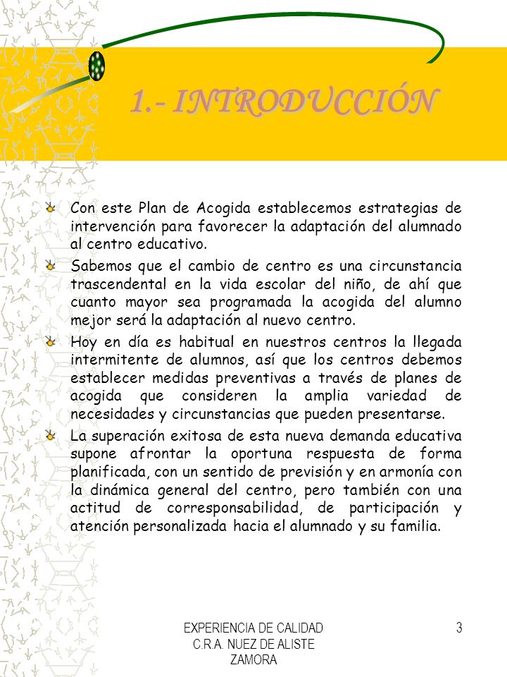 EXPERIENCIA DE CALIDAD C.R.A. NUEZ DE ALISTE ZAMORA