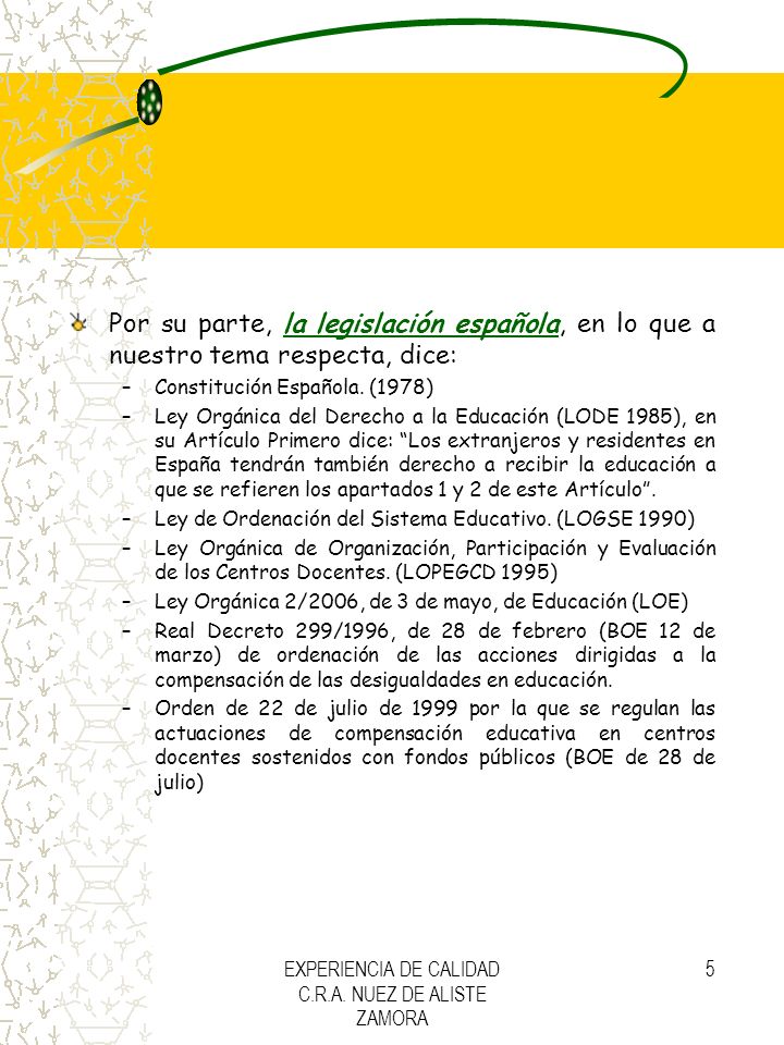 EXPERIENCIA DE CALIDAD C.R.A. NUEZ DE ALISTE ZAMORA