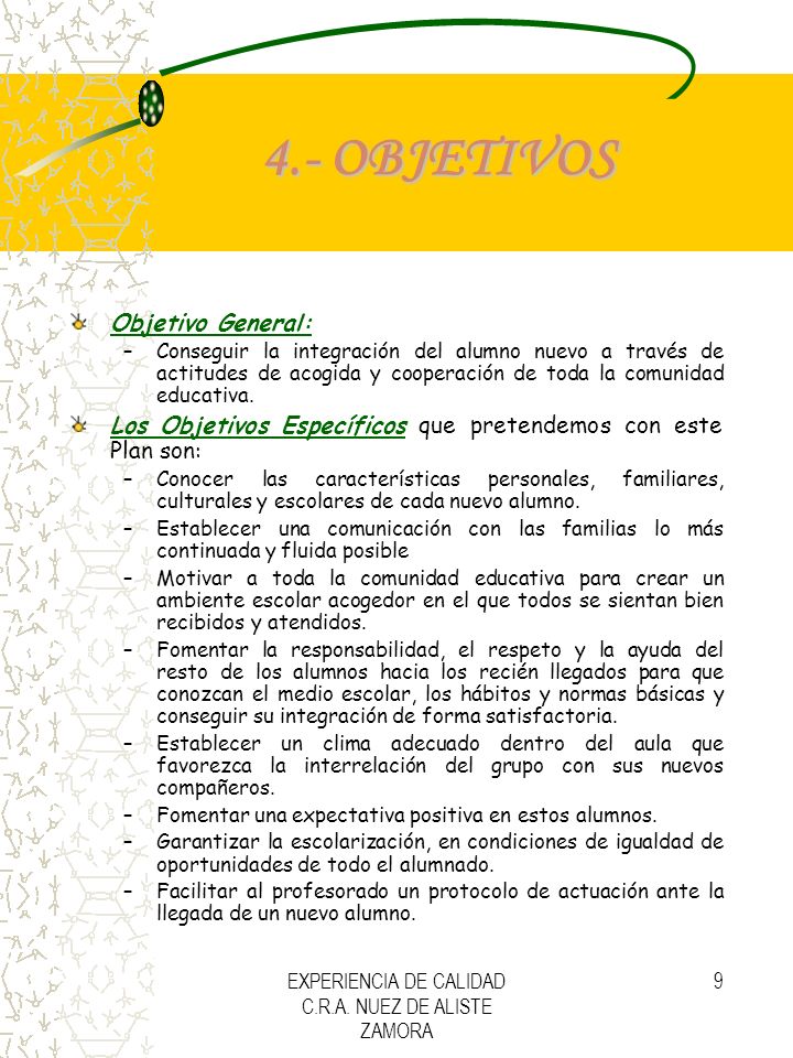 EXPERIENCIA DE CALIDAD C.R.A. NUEZ DE ALISTE ZAMORA