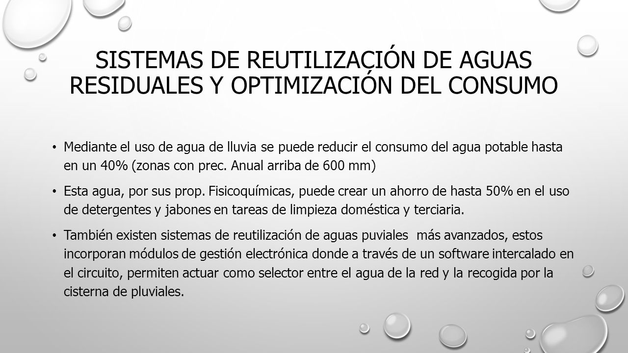 SISTEMAS DE REUTILIZACIÓN DE AGUAS RESIDUALES Y OPTIMIZACIÓN DEL CONSUMO