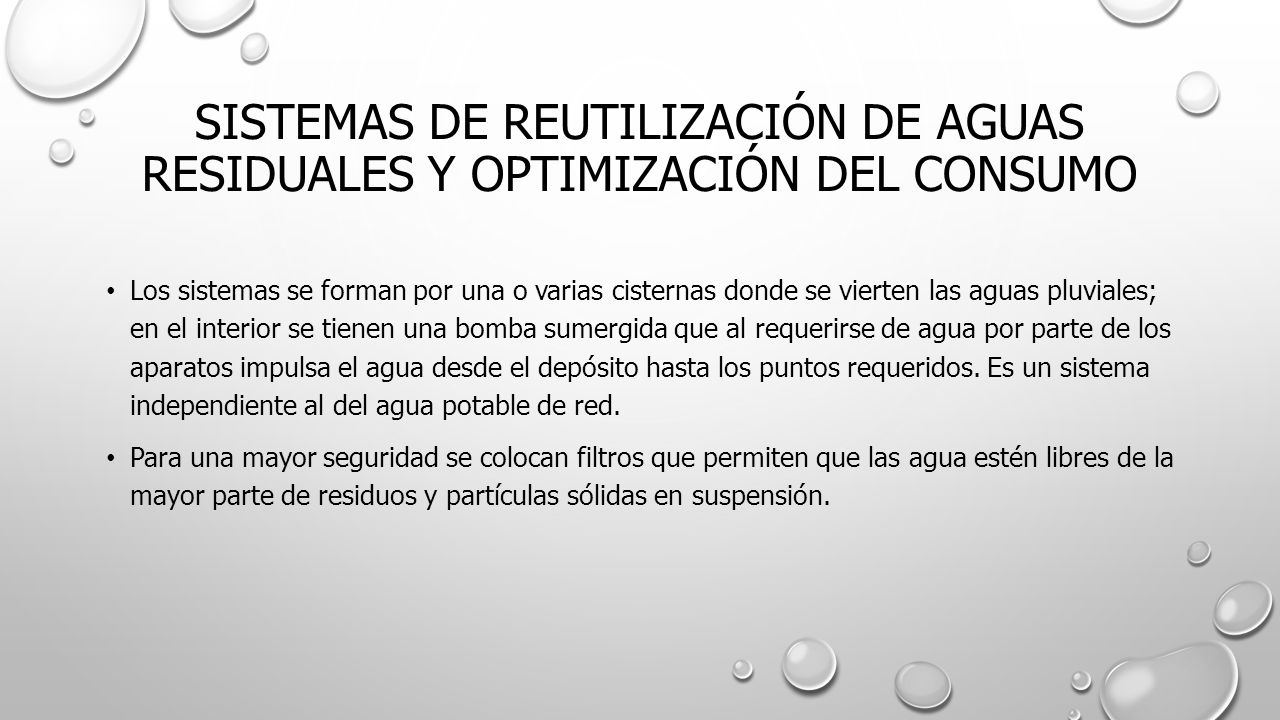 SISTEMAS DE REUTILIZACIÓN DE AGUAS RESIDUALES Y OPTIMIZACIÓN DEL CONSUMO