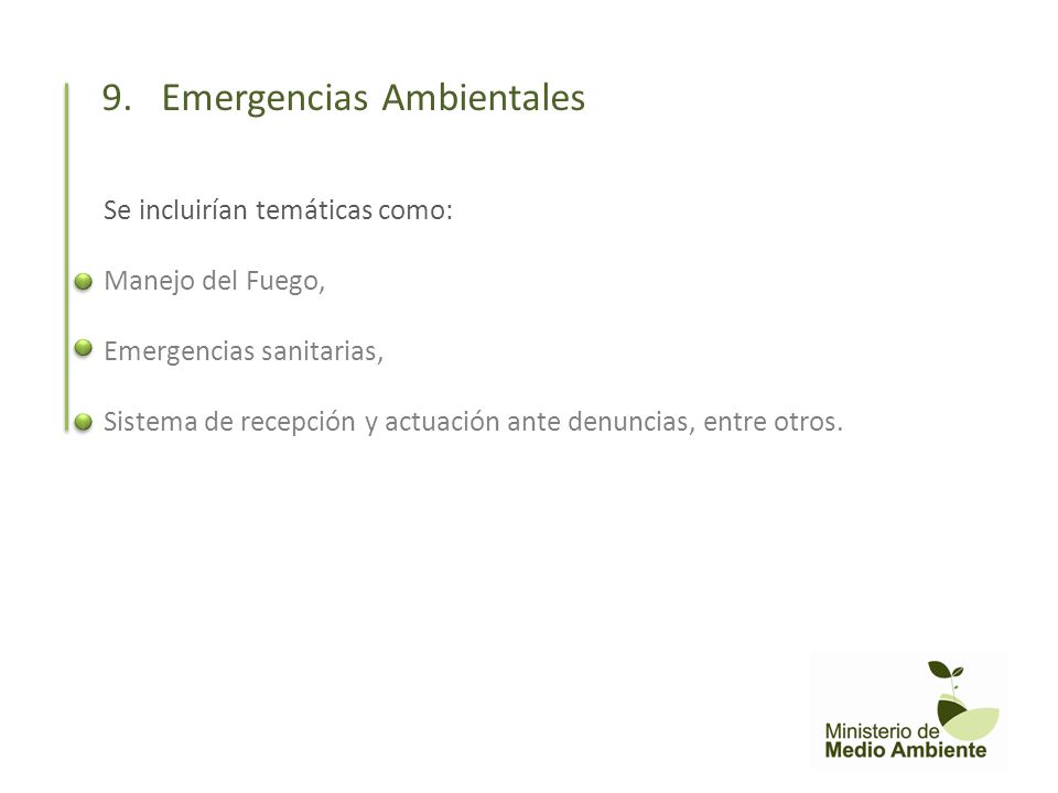 9. Emergencias Ambientales