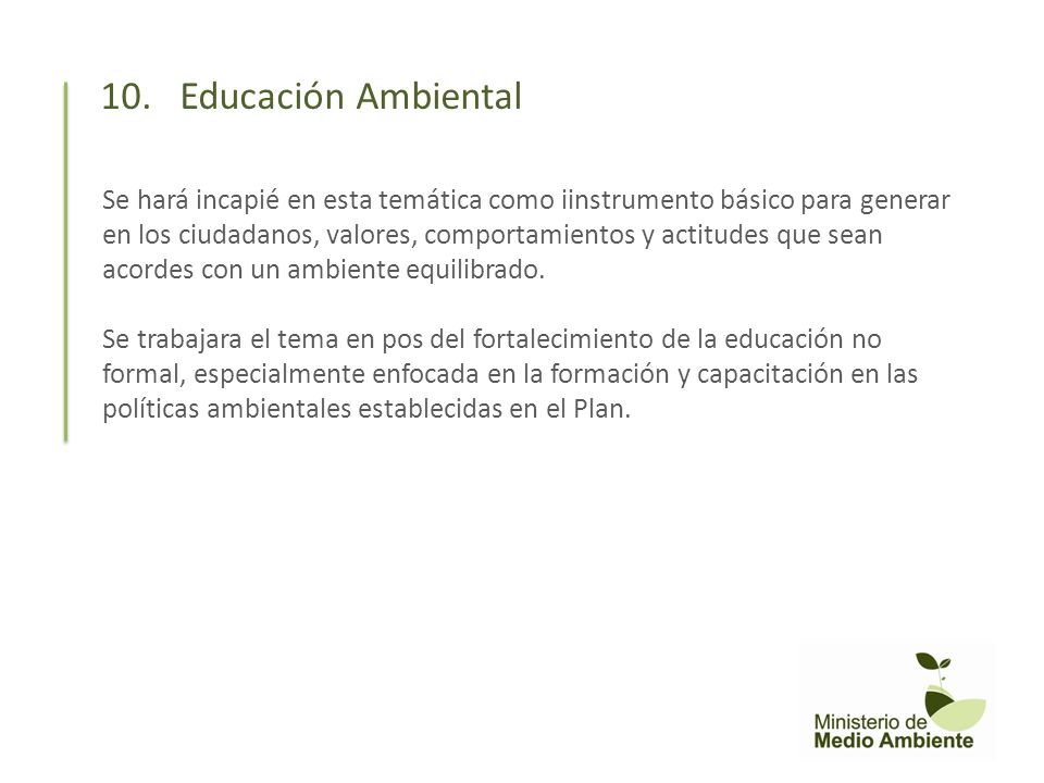 10. Educación Ambiental