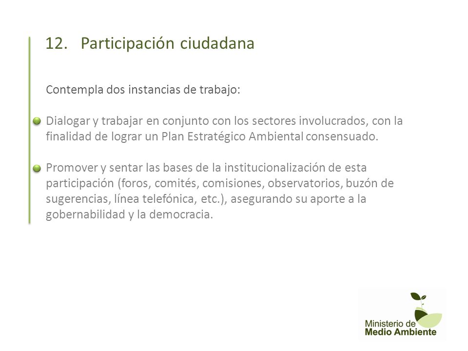 12. Participación ciudadana