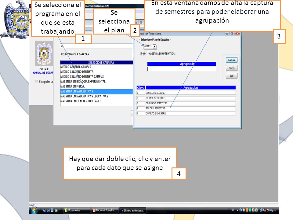 Se selecciona el programa en el que se esta trabajando