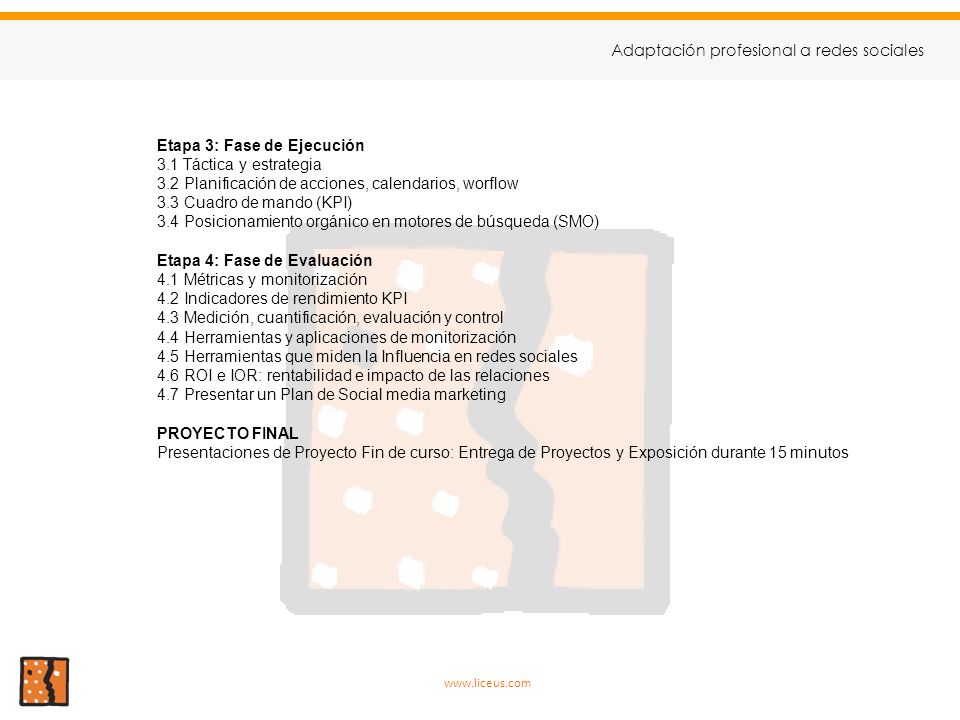 9 Adaptación profesional a redes sociales Etapa 3: Fase de Ejecución
