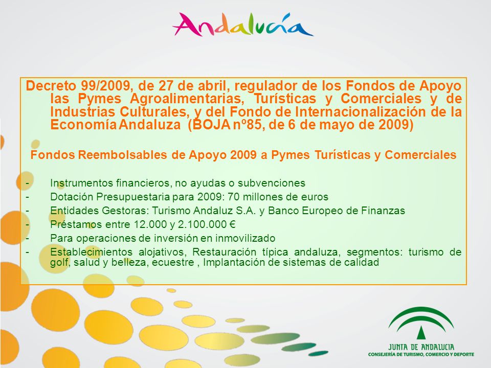Fondos Reembolsables de Apoyo 2009 a Pymes Turísticas y Comerciales