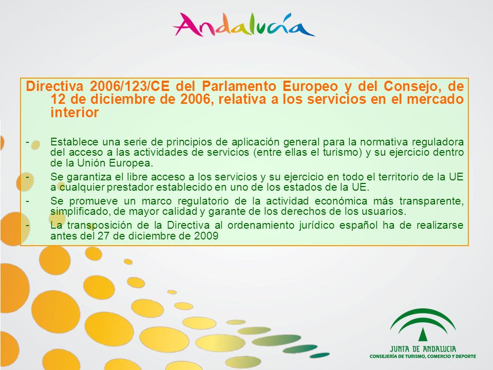 Directiva 2006/123/CE del Parlamento Europeo y del Consejo, de 12 de diciembre de 2006, relativa a los servicios en el mercado interior