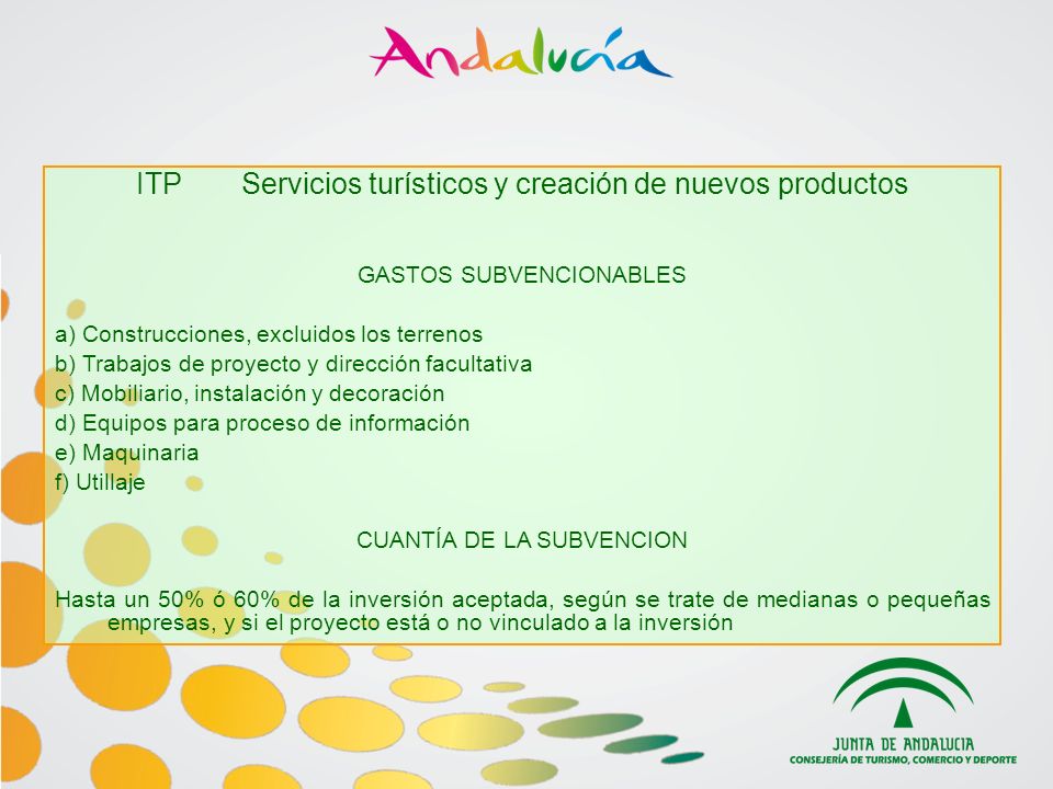 ITP Servicios turísticos y creación de nuevos productos