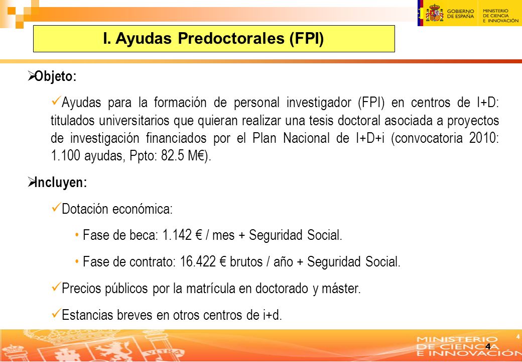 I. Ayudas Predoctorales (FPI)