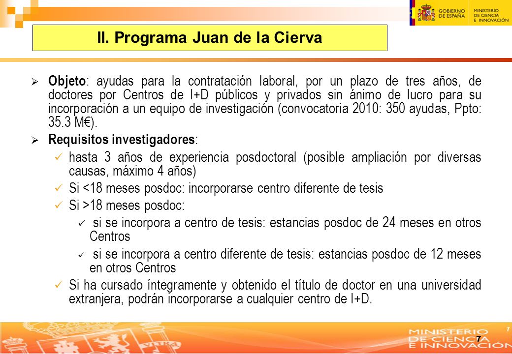 II. Programa Juan de la Cierva