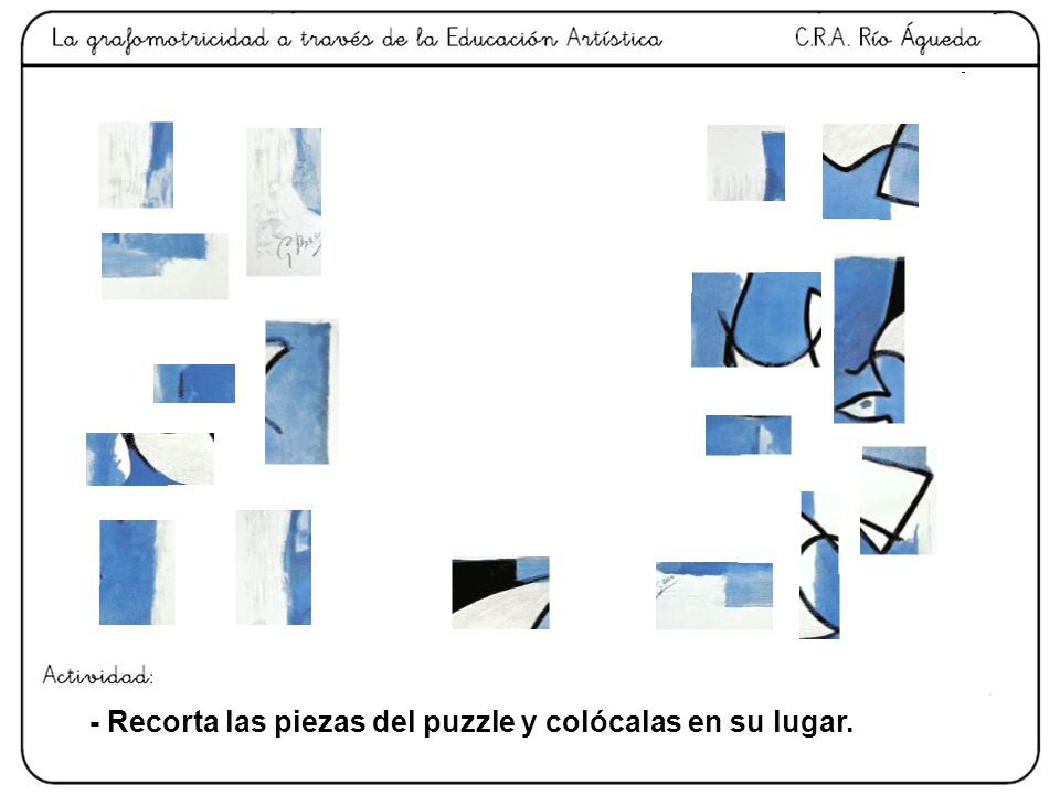- Recorta las piezas del puzzle y colócalas en su lugar.