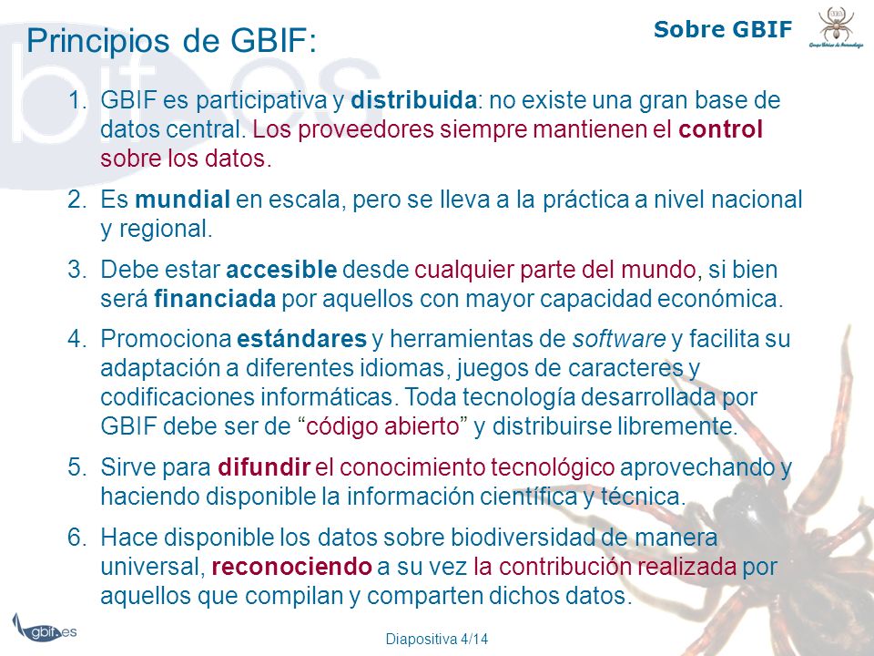 Principios de GBIF: Sobre GBIF.
