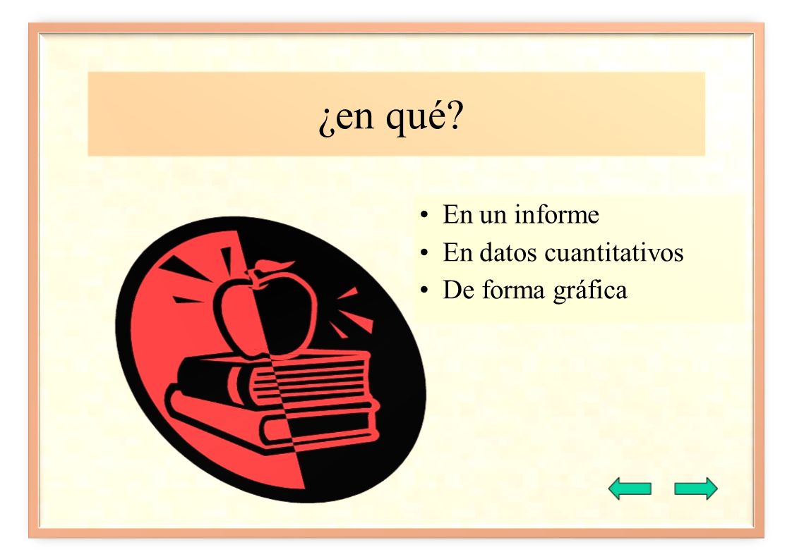 ¿en qué • En un informe • En datos cuantitativos • De forma gráfica