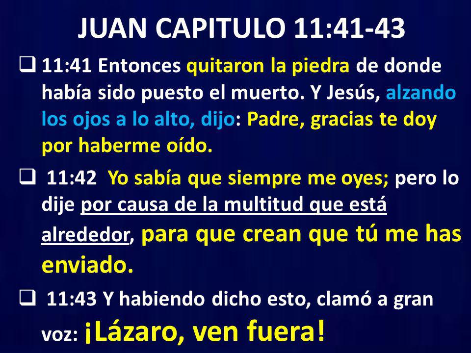 JUAN CAPITULO 11:41-43