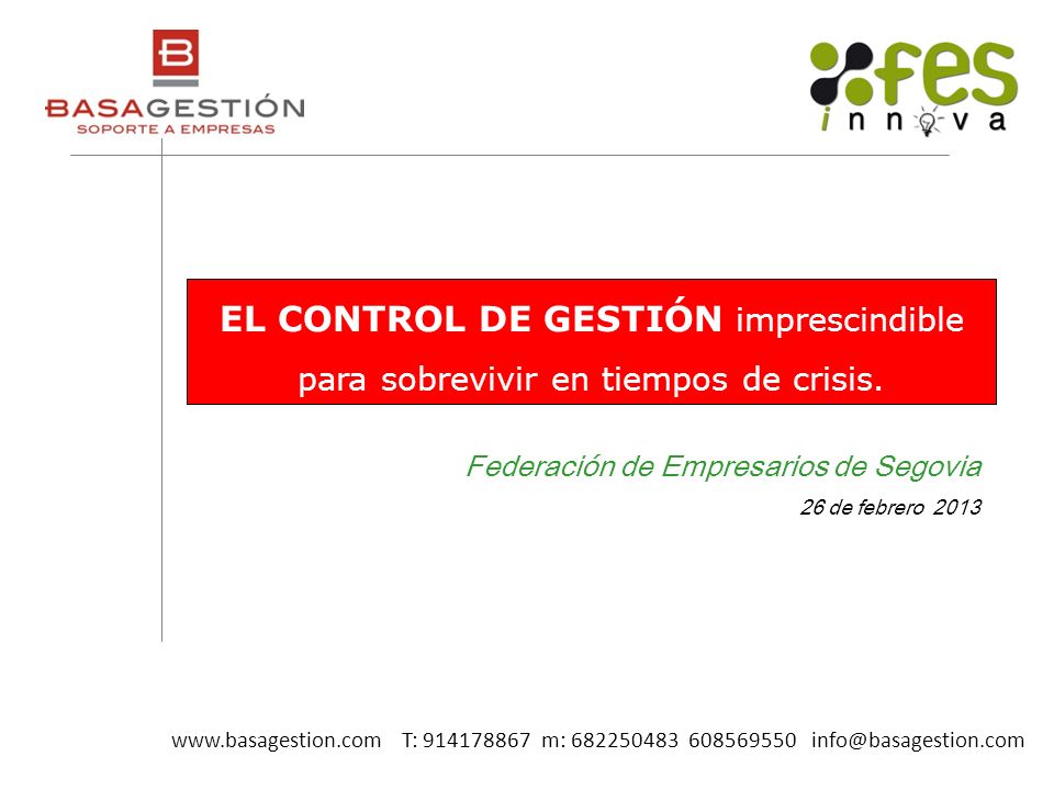 EL CONTROL DE GESTIÓN imprescindible para sobrevivir en tiempos de crisis.