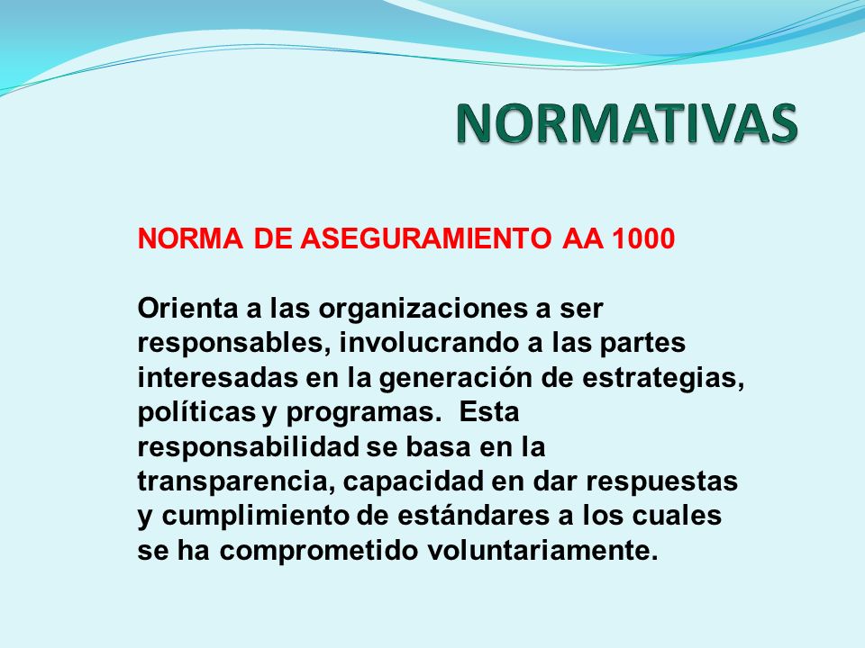 NORMATIVAS NORMA DE ASEGURAMIENTO AA 1000