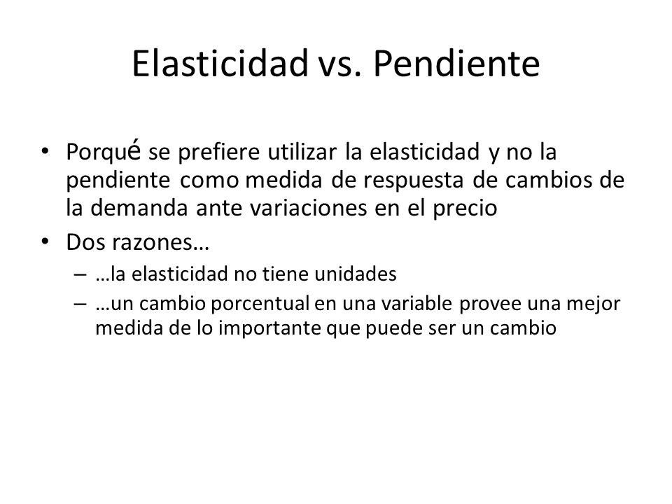 Elasticidad vs. Pendiente