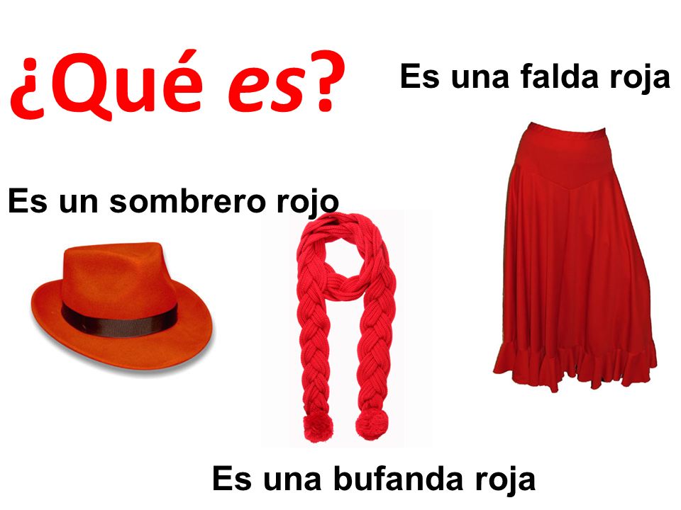 ¿Qué es Es una falda roja Es un sombrero rojo Es una bufanda roja