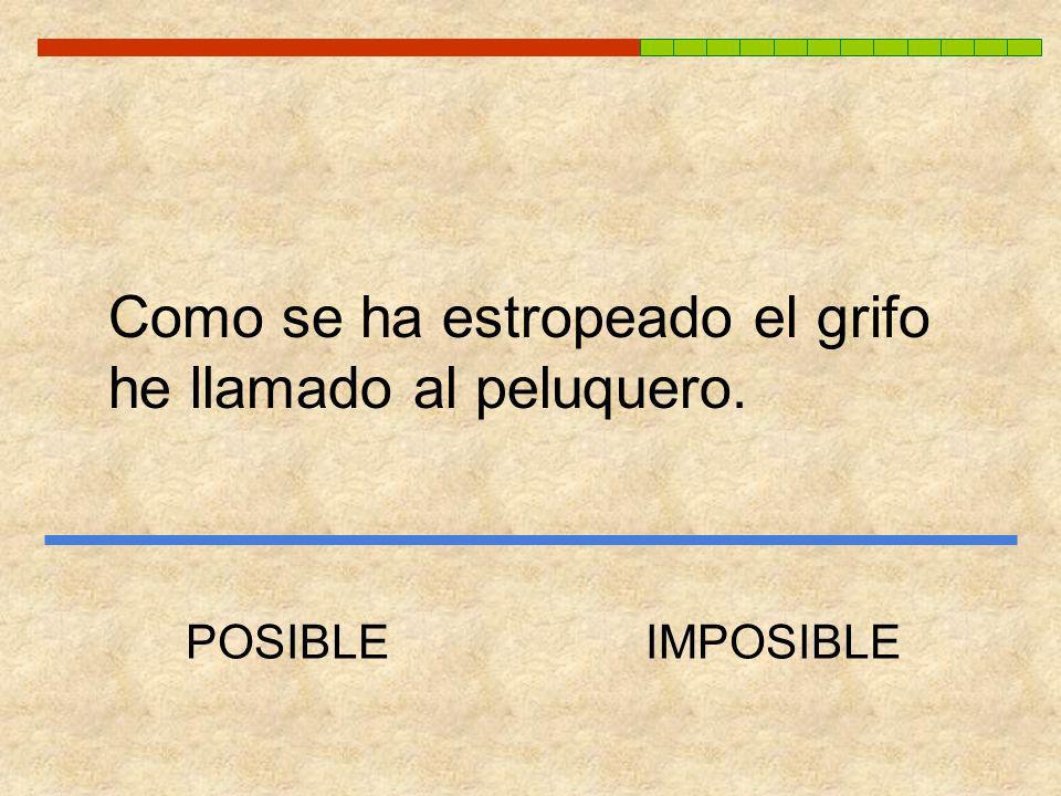 Como se ha estropeado el grifo he llamado al peluquero.
