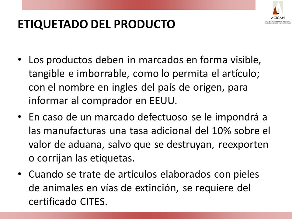 ETIQUETADO DEL PRODUCTO