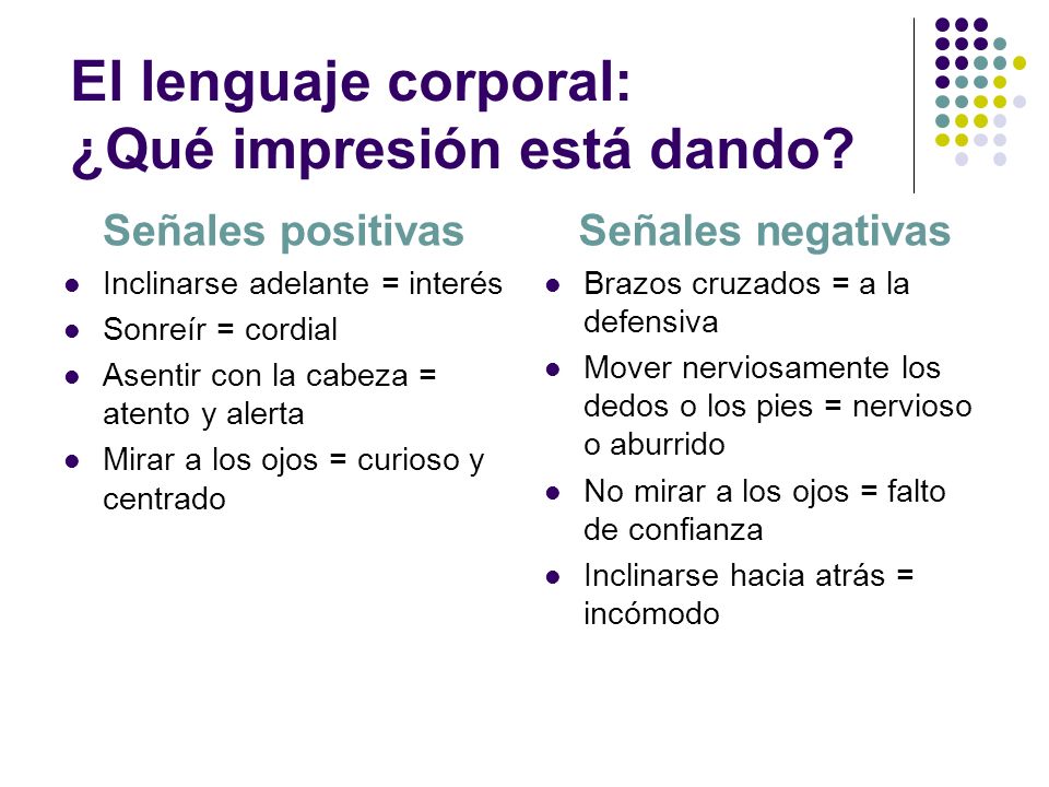 El lenguaje corporal: ¿Qué impresión está dando