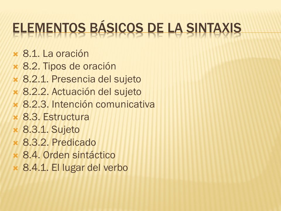 Elementos básicos de la sintaxis