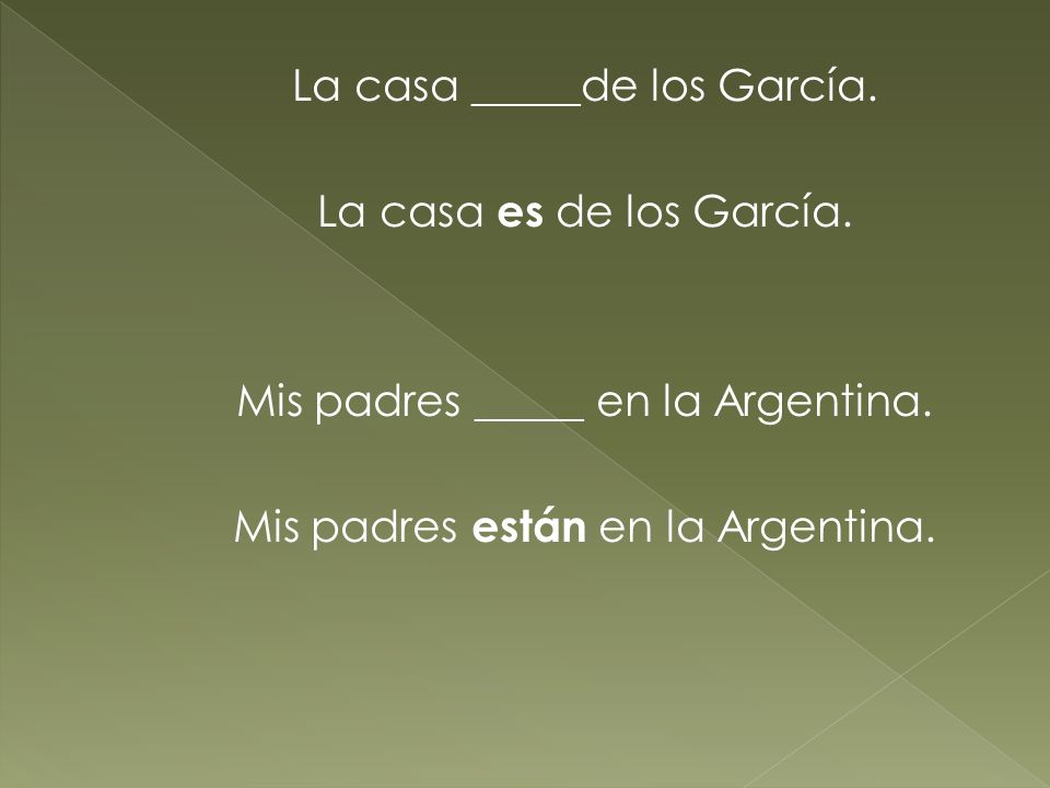 La casa _____de los García. La casa es de los García