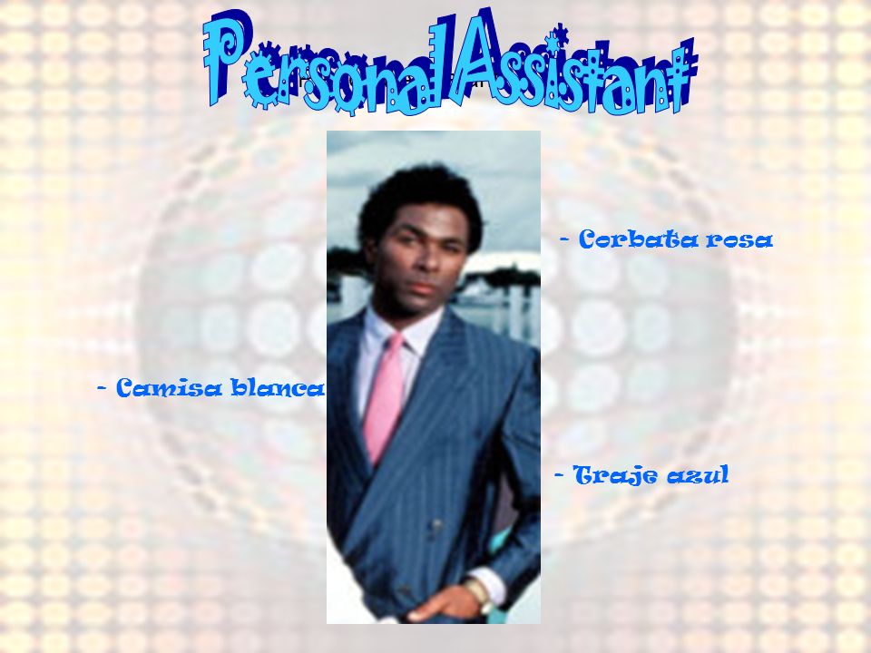 Personal Assistant Personal Assistant - Corbata rosa - Camisa blanca