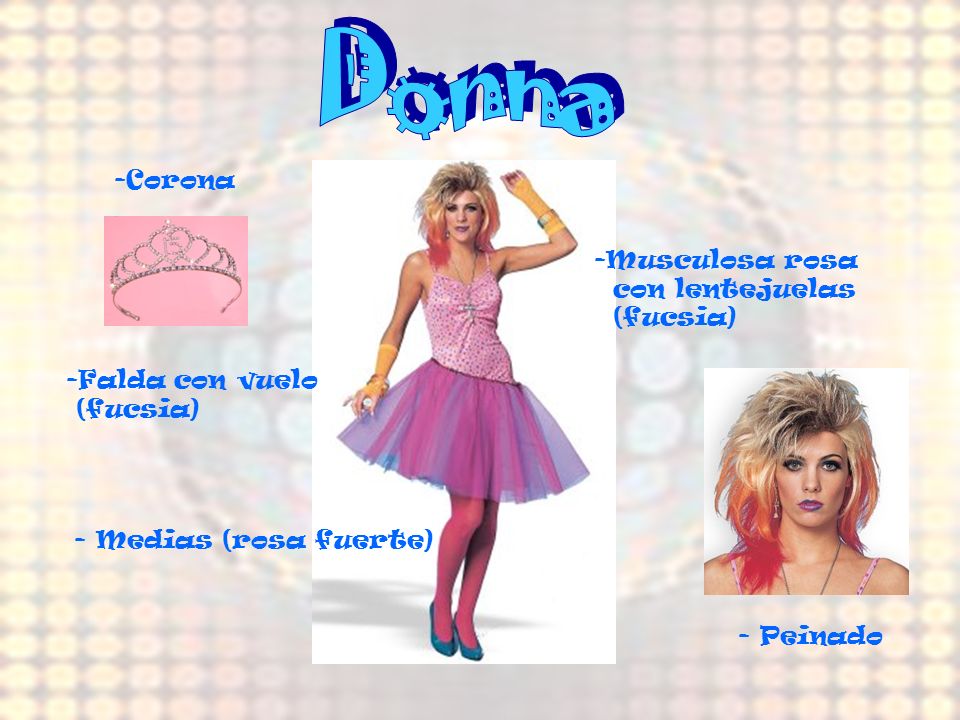 Donna -Corona Musculosa rosa con lentejuelas (fucsia) Falda con vuelo