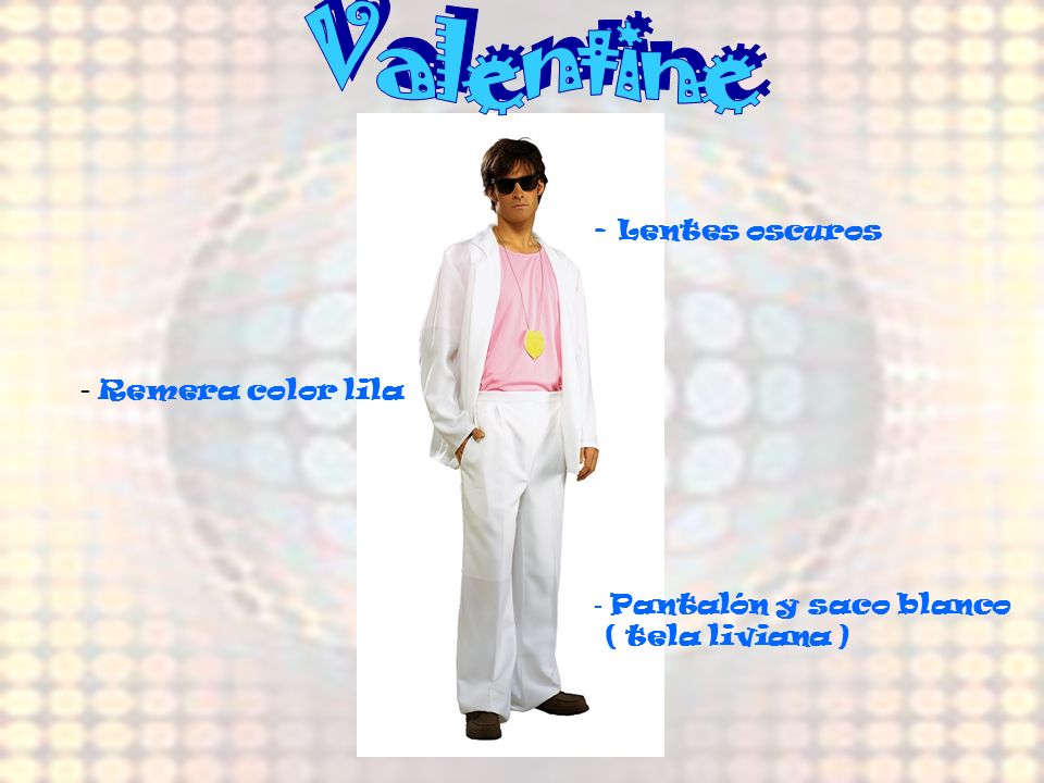 Valentine Remera color lila Lentes oscuros - Pantalón y saco blanco