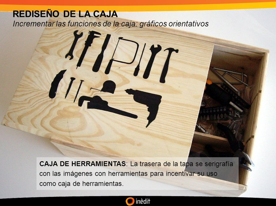 REDISEÑO DE LA CAJA Incrementar las funciones de la caja: gráficos orientativos.