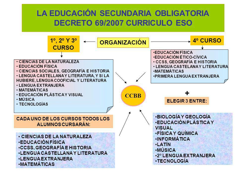 LA EDUCACIÓN SECUNDARIA OBLIGATORIA DECRETO 69/2007 CURRICULO ESO