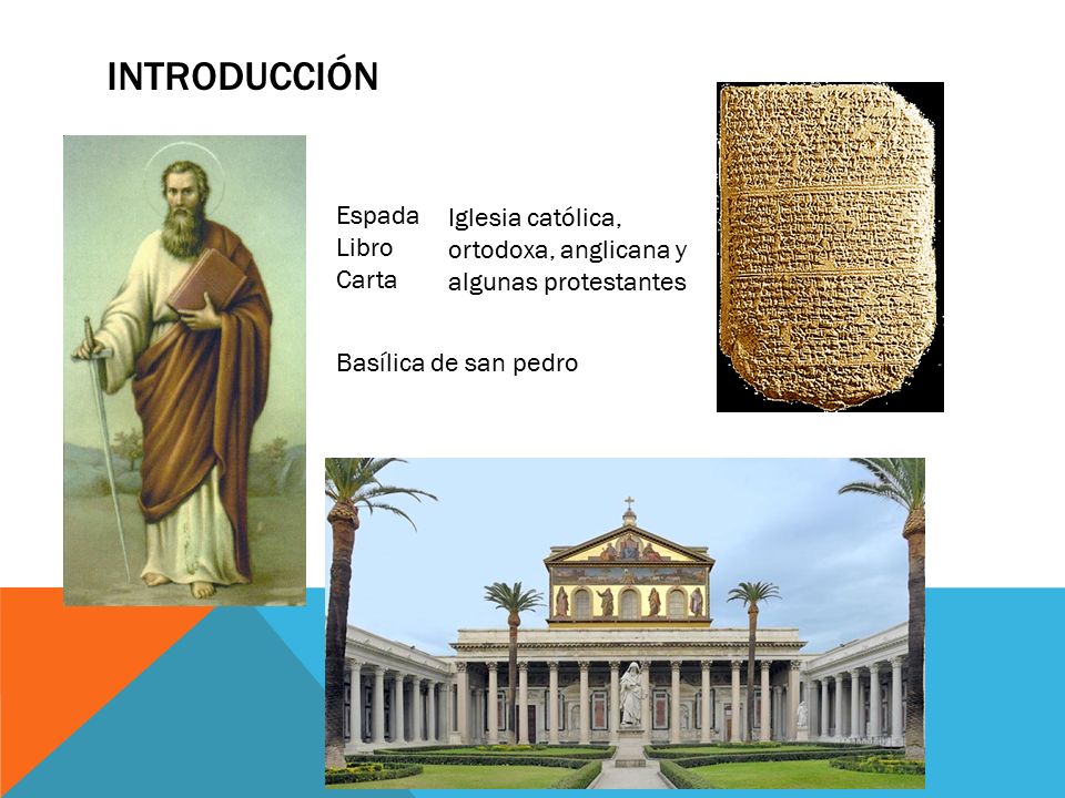 INTRODUCCIÓN Espada. Libro. Carta. Iglesia católica, ortodoxa, anglicana y algunas protestantes.