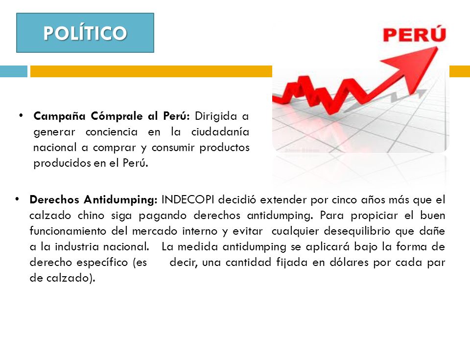 POLÍTICO Campaña Cómprale al Perú: Dirigida a generar conciencia en la ciudadanía nacional a comprar y consumir productos producidos en el Perú.