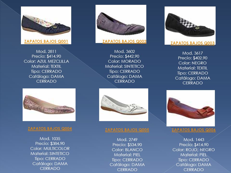 ZAPATOS BAJOS Q001 Mod Precio: $ Color: AZUL MEZCLILLA Material: TEXTIL Tipo: CERRADO Catálogo: DAMA CERRADO.