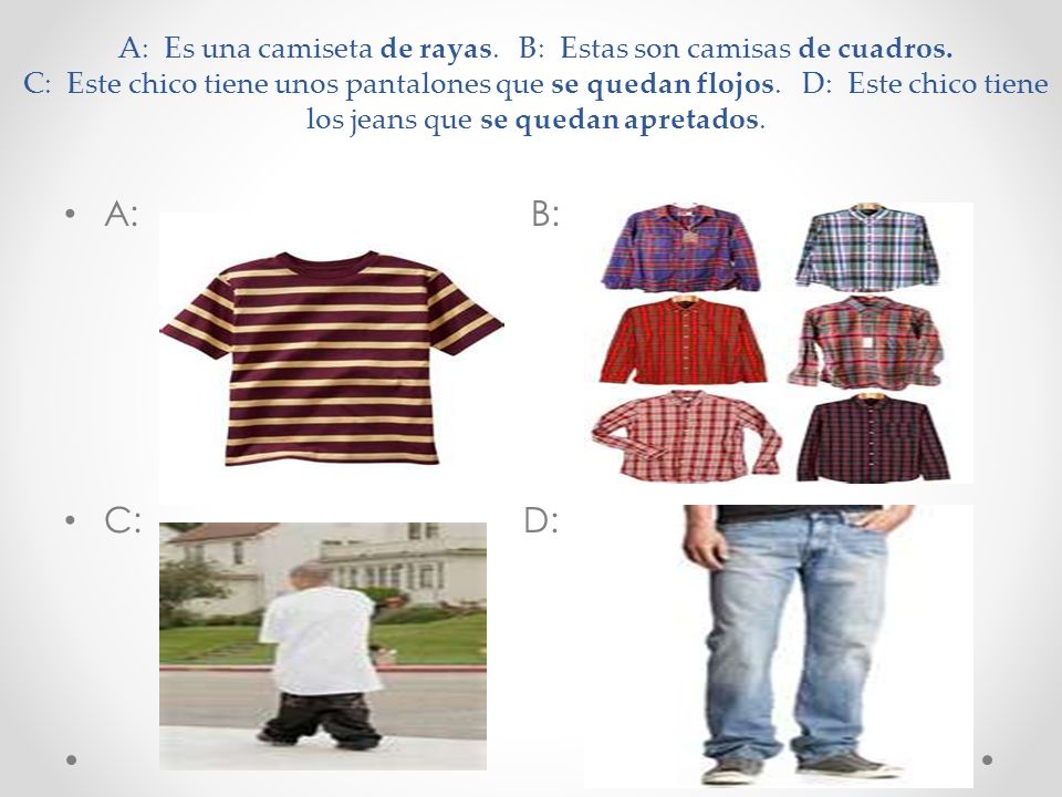 Español II – El vocabulario de ropa y ir de compras - ppt descargar