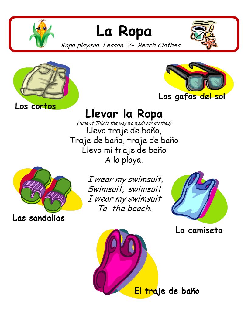 La Ropa Llevar la Ropa Las gafas del sol Los cortos